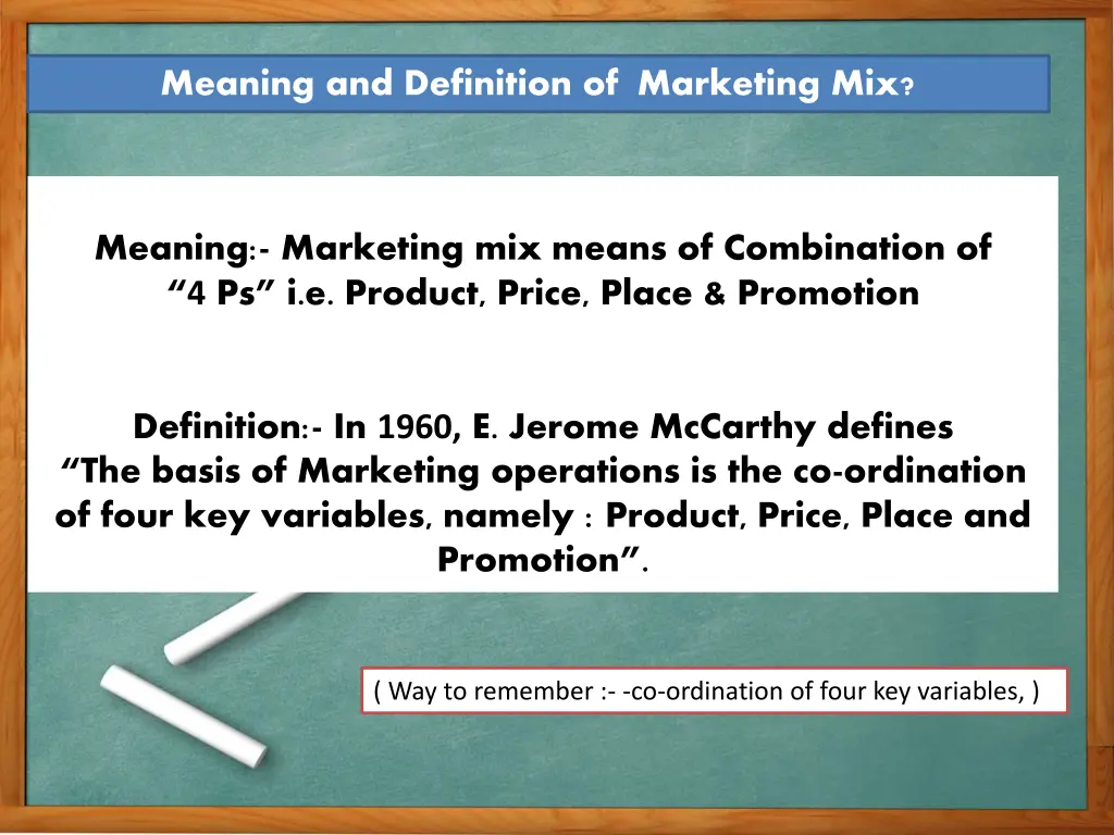 meaning and definition of marketing mix