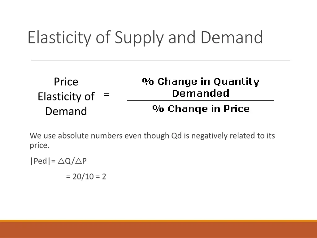 elasticity of supply and demand