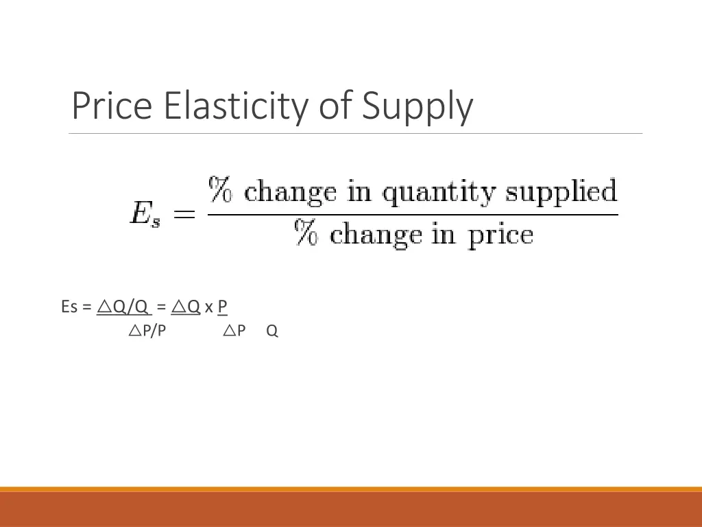 price elasticity of supply