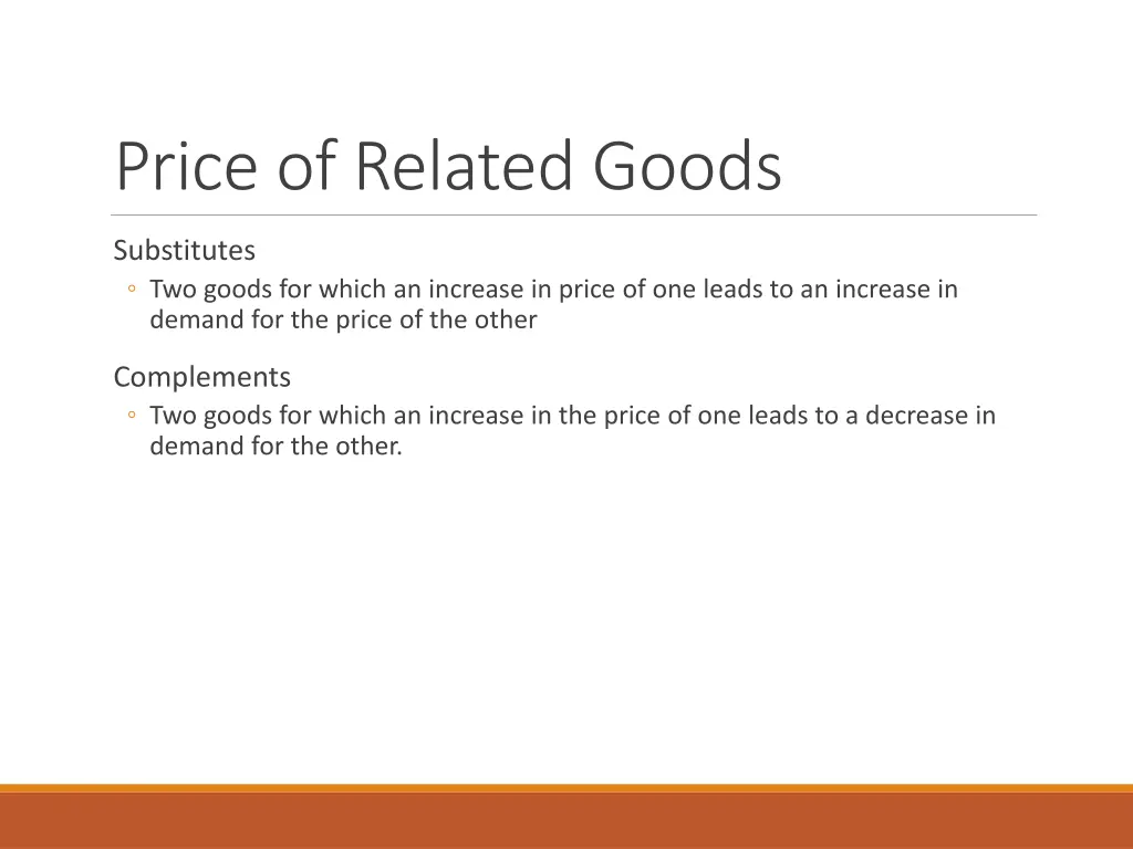 price of related goods