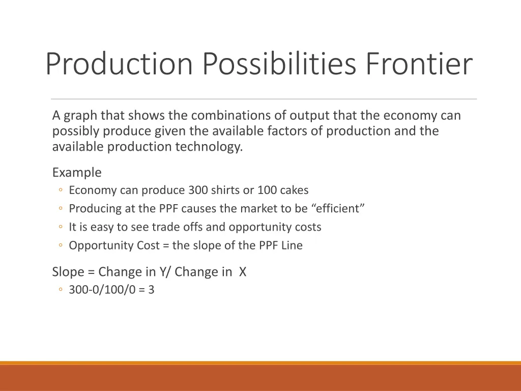 production possibilities frontier