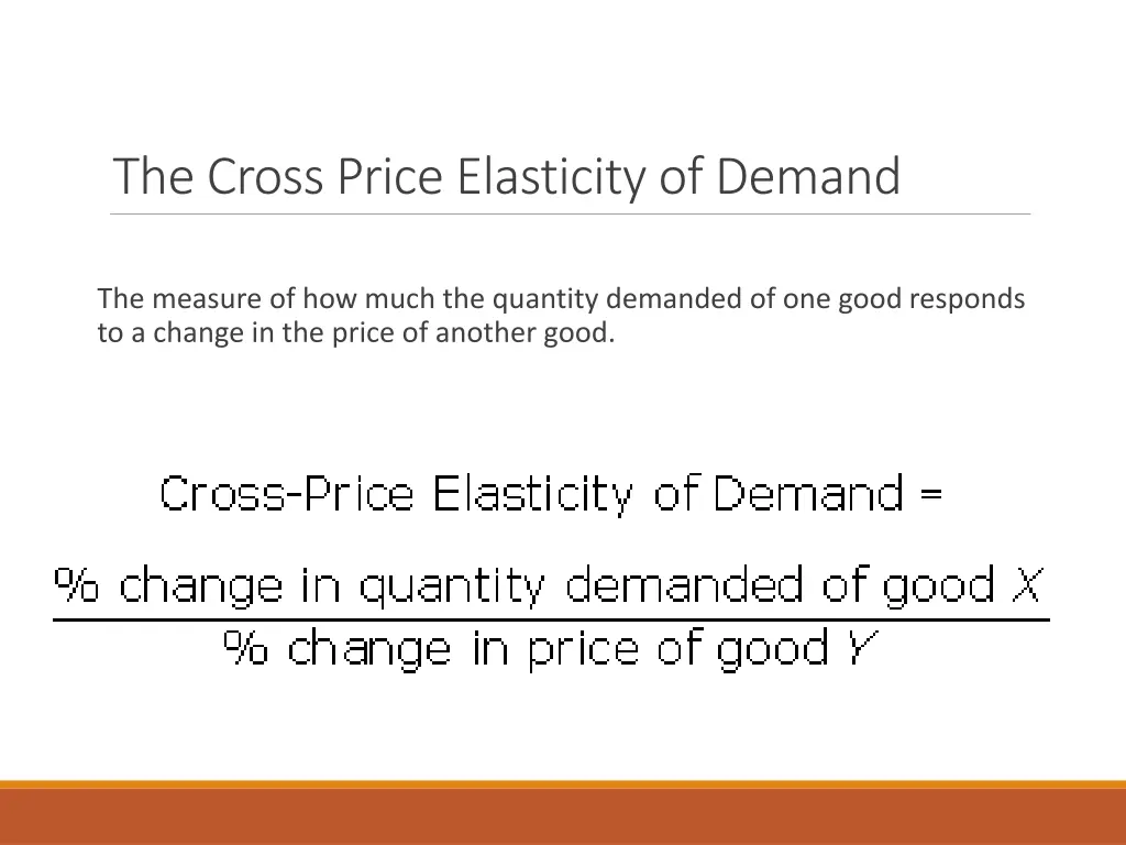 the cross price elasticity of demand