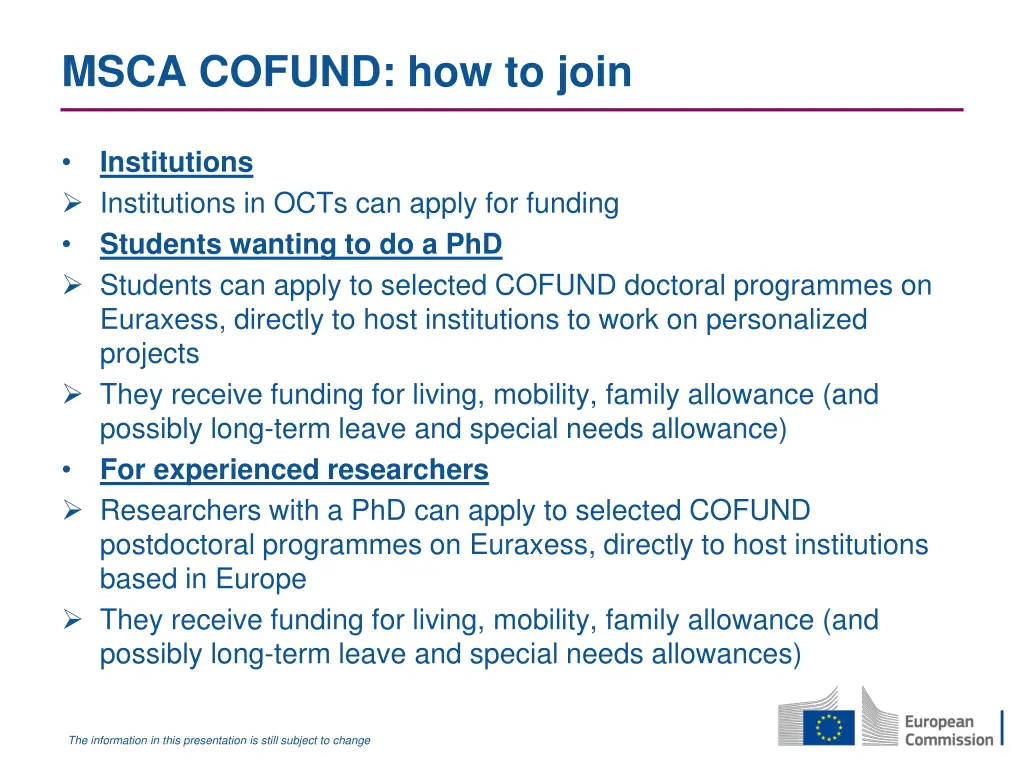 msca cofund how to join