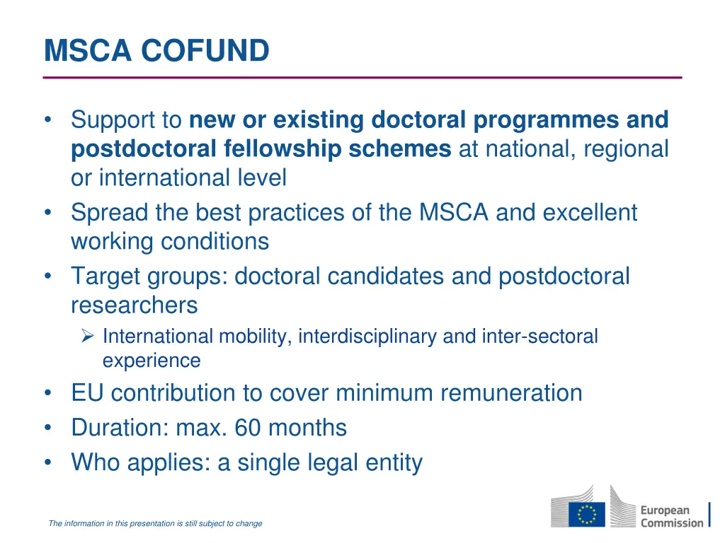 msca cofund