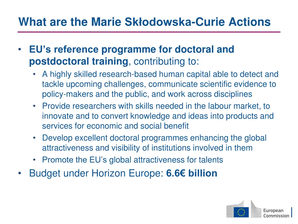 what are the marie sk odowska curie actions