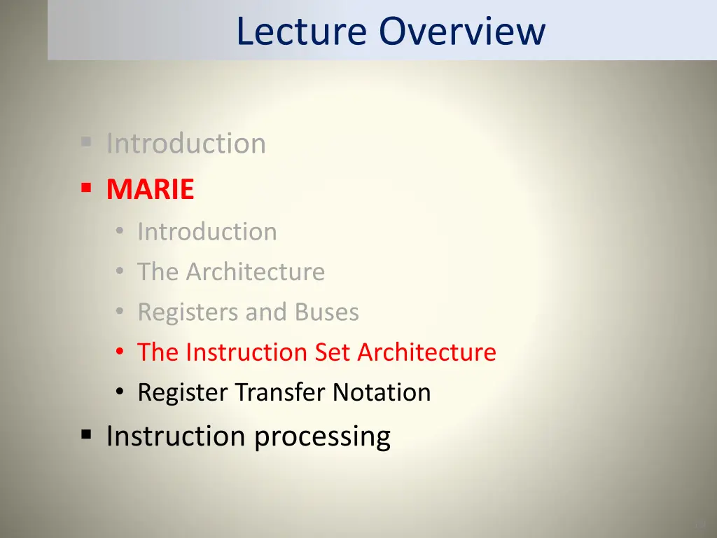 lecture overview 1