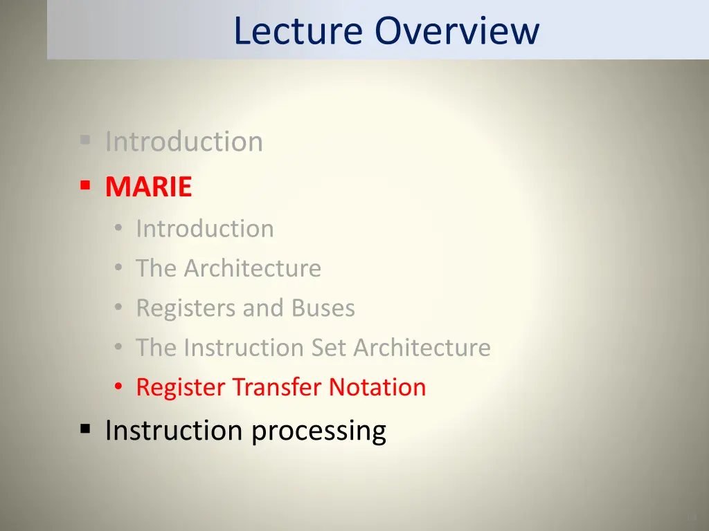 lecture overview 2