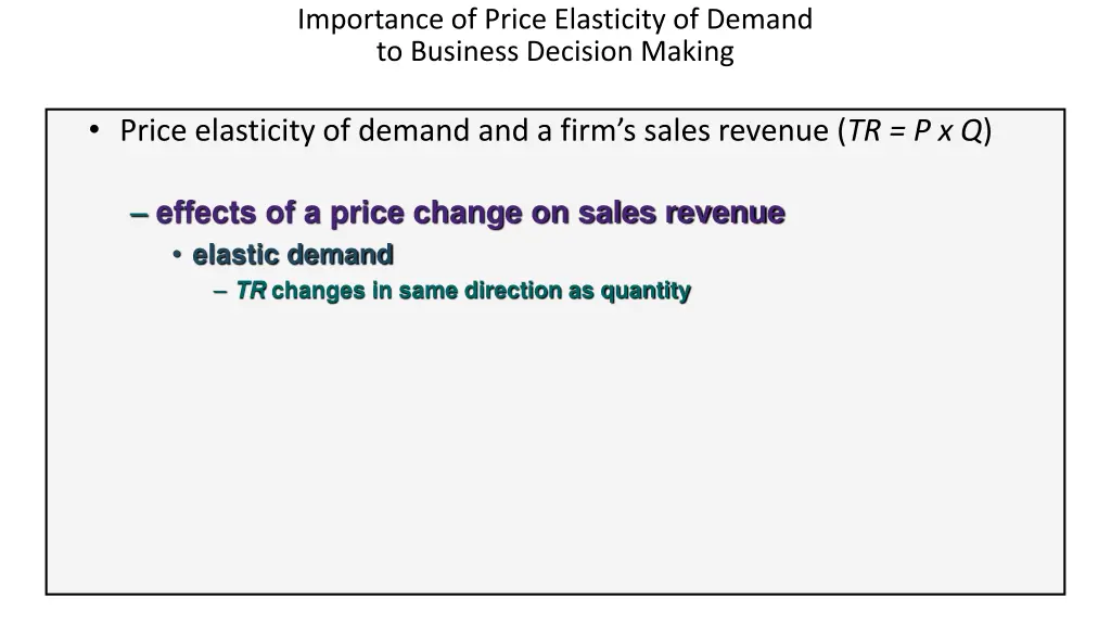 importance of price elasticity of demand 1