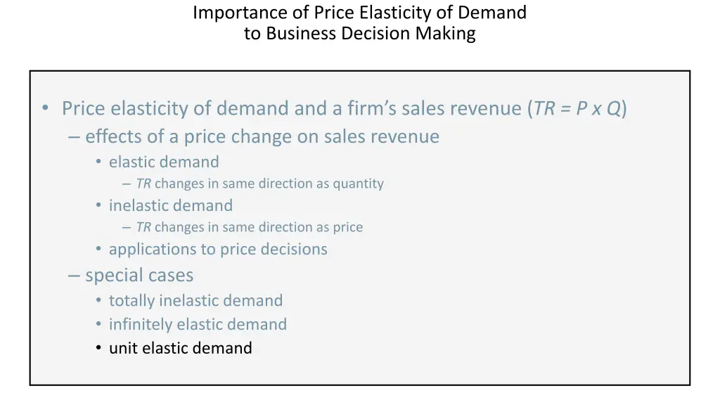 importance of price elasticity of demand 5