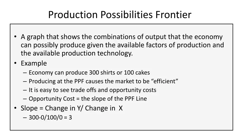 production possibilities frontier