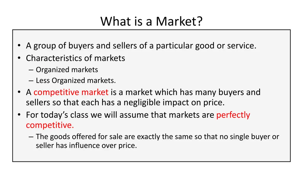 what is a market