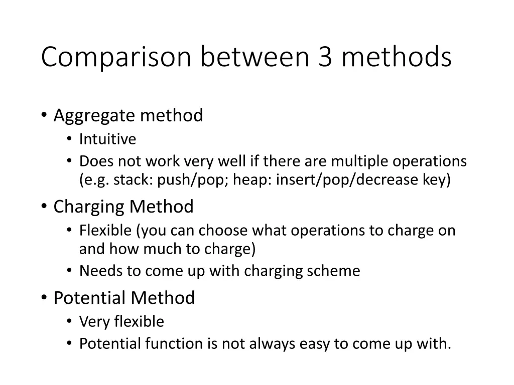 comparison between 3 methods