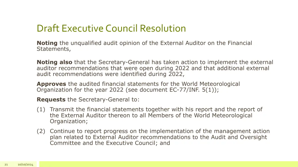 draft executive council resolution