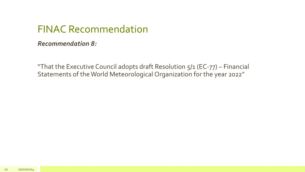 finac recommendation