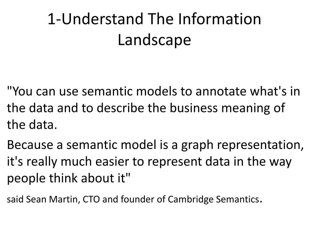 1 understand the information landscape