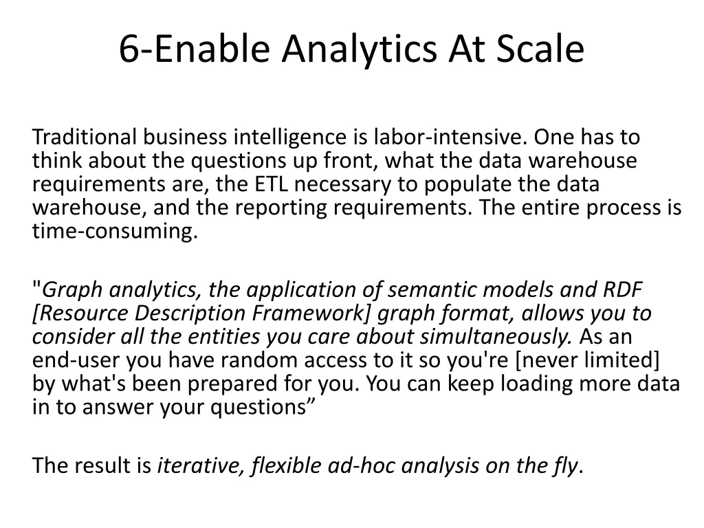 6 enable analytics at scale