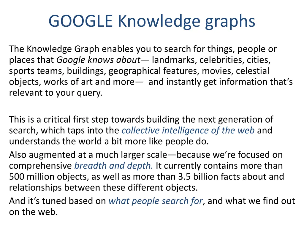 google knowledge graphs