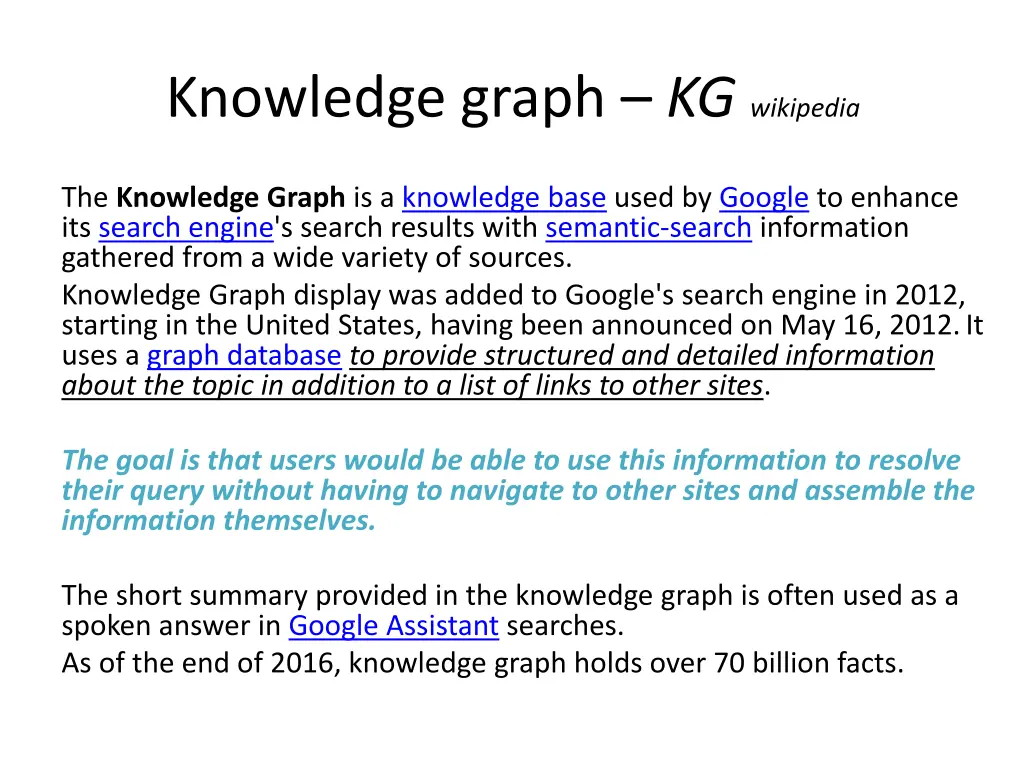 knowledge graph kg wikipedia