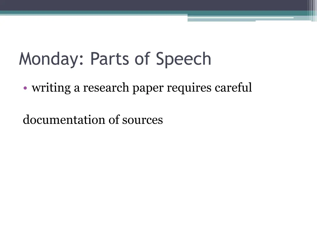 monday parts of speech