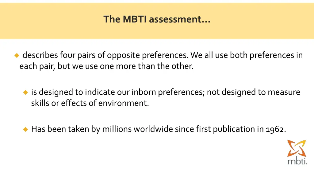 the mbti assessment