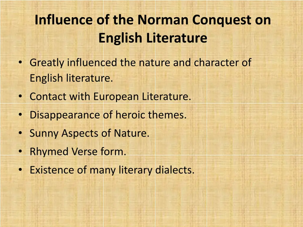 influence of the norman conquest on english