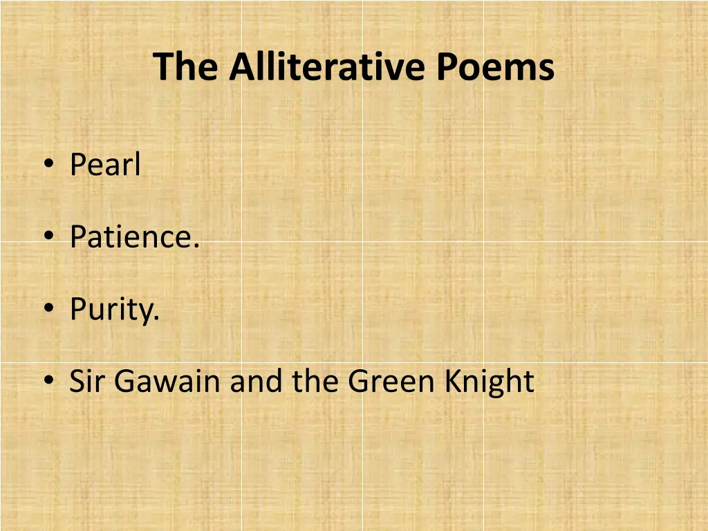 the alliterative poems