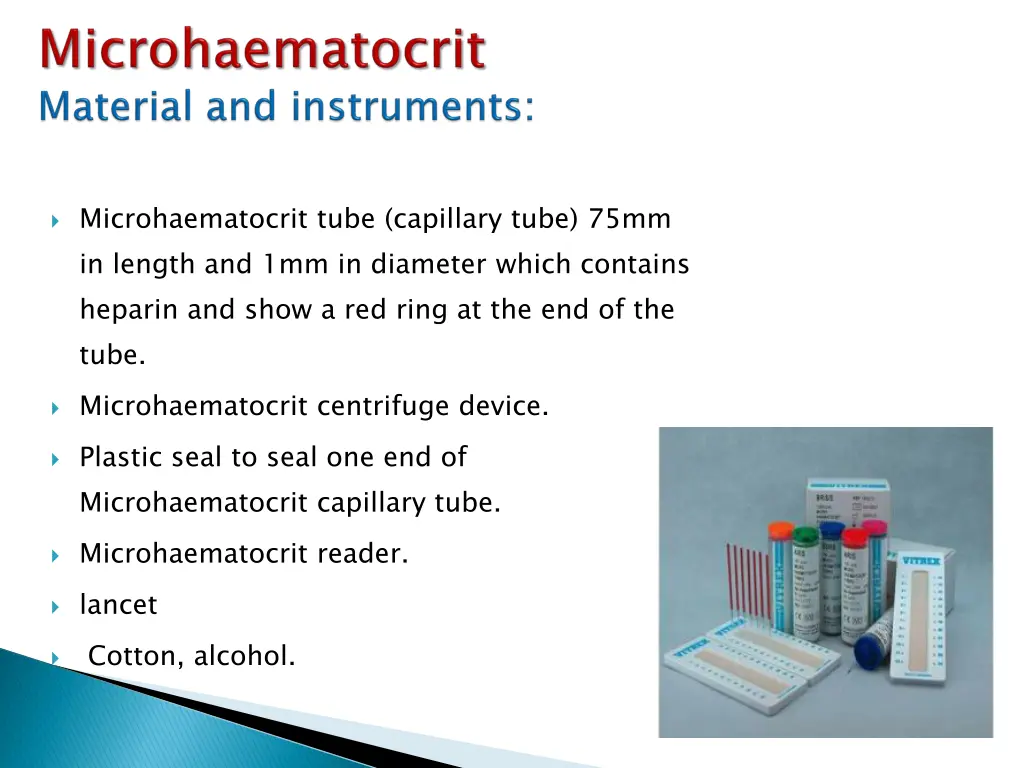 microhaematocrit tube capillary tube 75mm