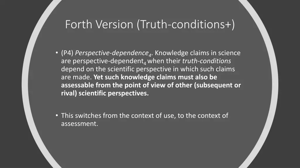 forth version truth conditions