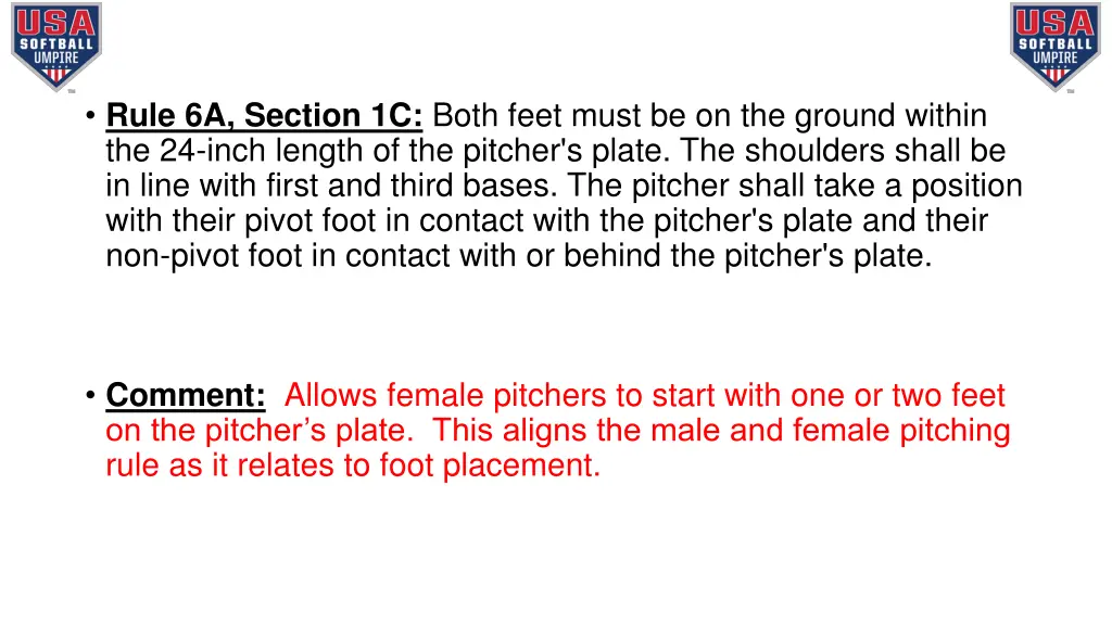 rule 6a section 1c both feet must