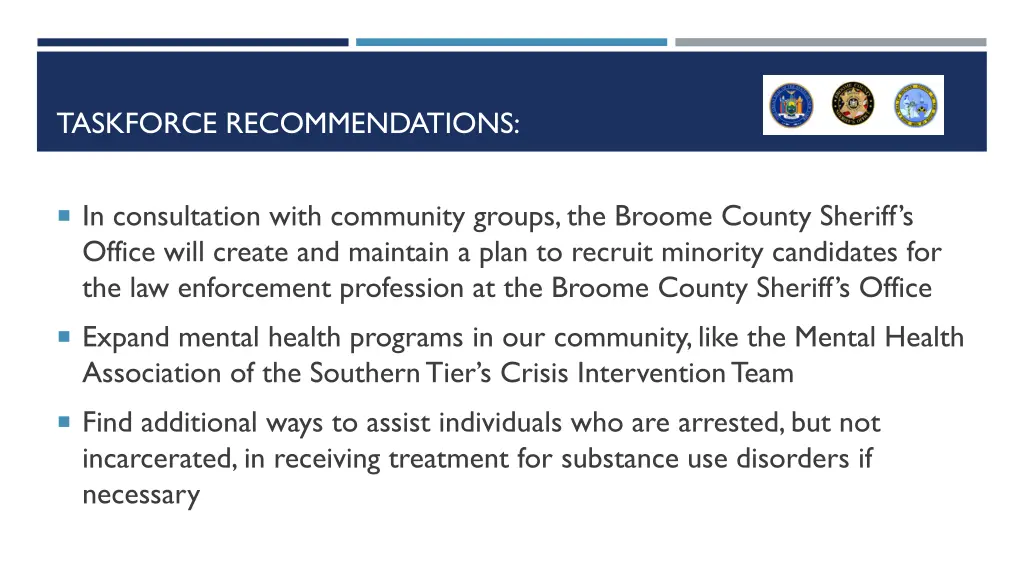 taskforce recommendations