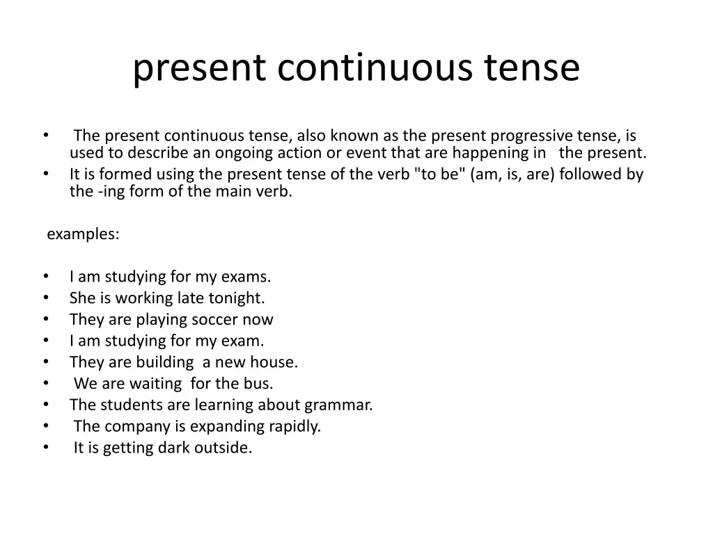 present continuous tense