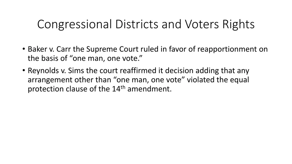 congressional districts and voters rights