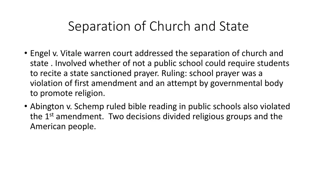 separation of church and state