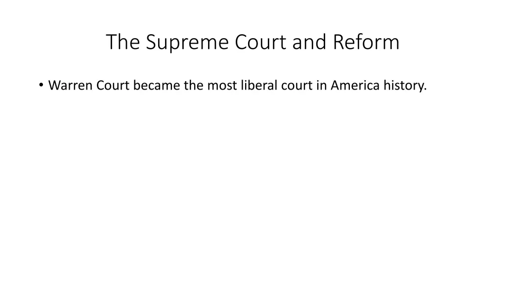 the supreme court and reform