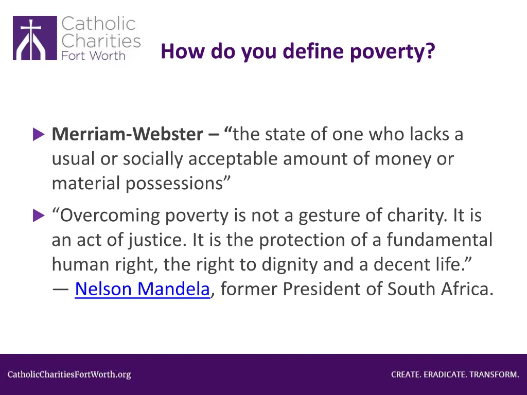 how do you define poverty