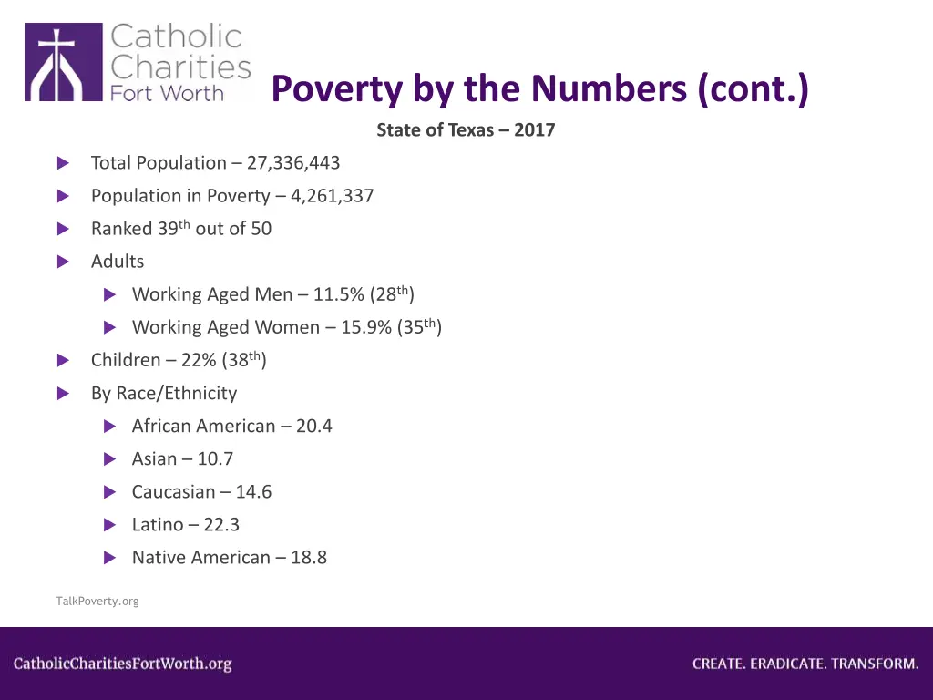 poverty by the numbers cont state of texas 2017