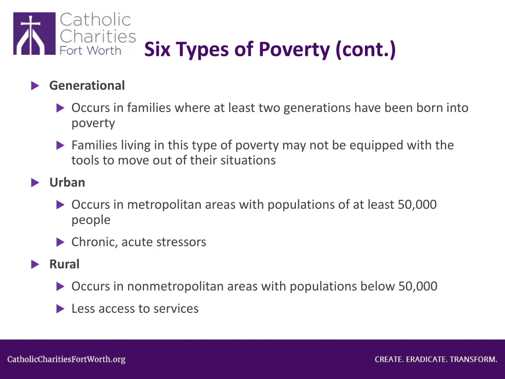 six types of poverty cont