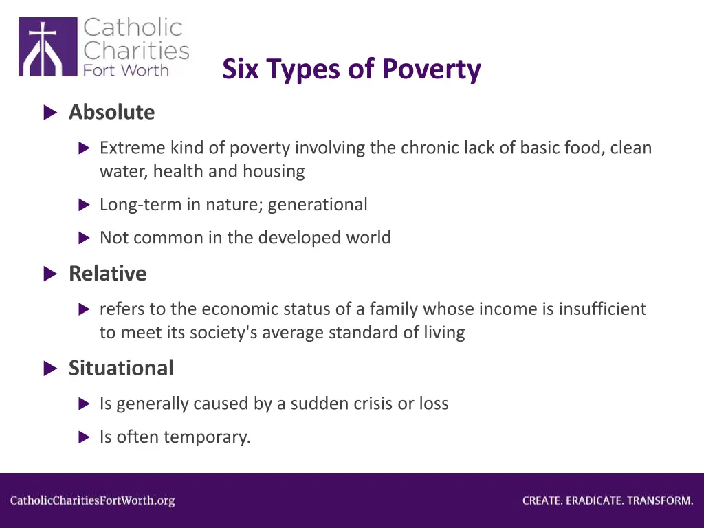 six types of poverty