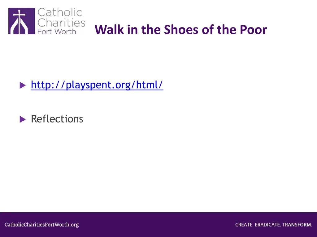 walk in the shoes of the poor