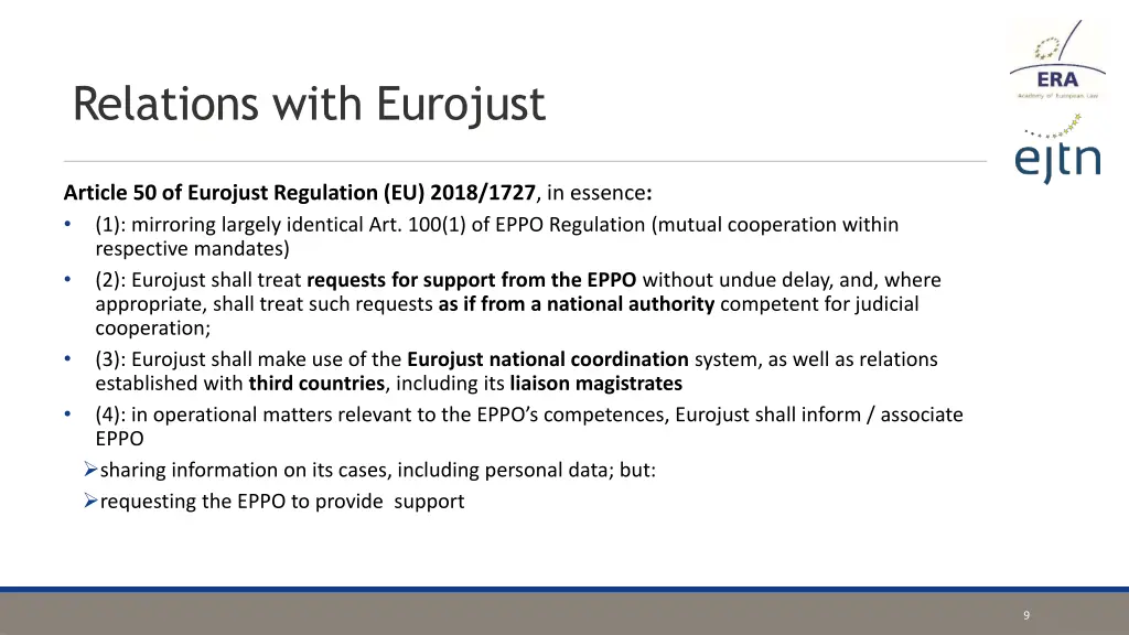 relations with eurojust 2