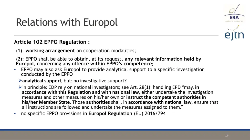 relations with europol