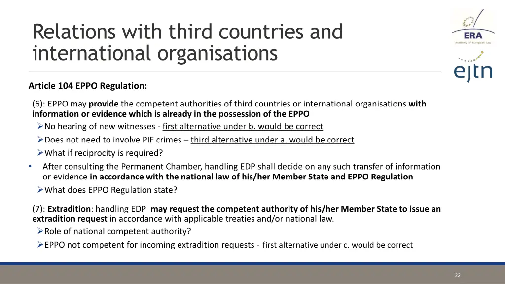 relations with third countries and international 6