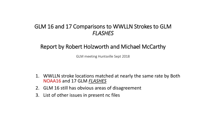 glm 16 and 17 comparisons to wwlln strokes