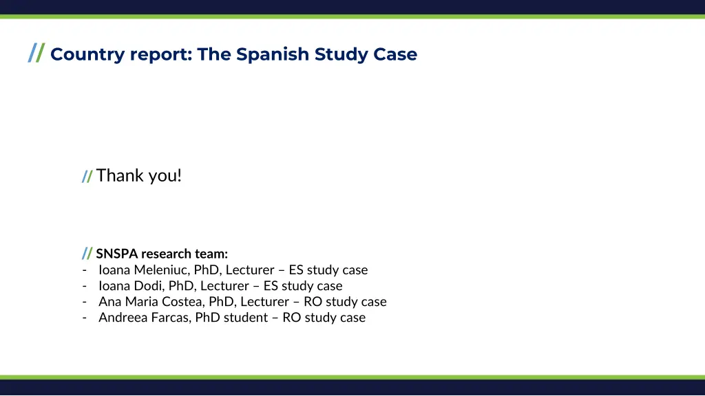 country report the spanish study case 4