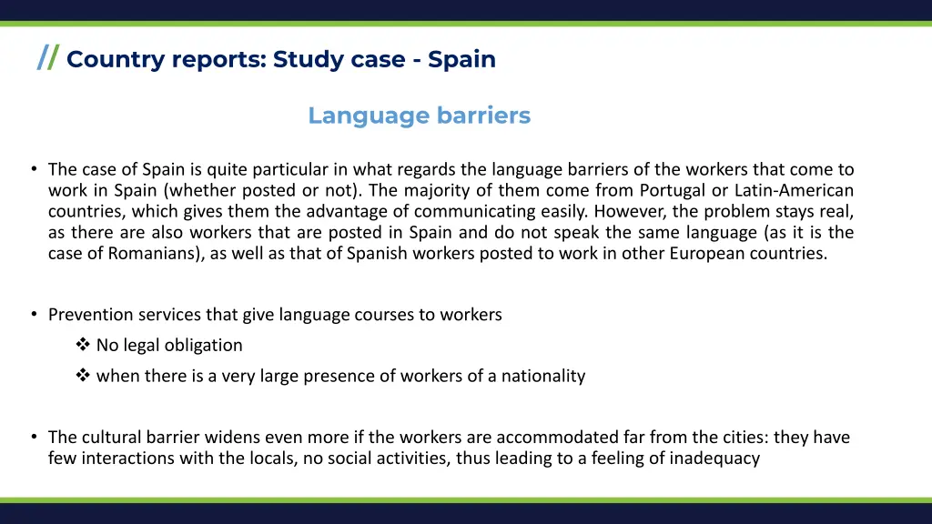 country reports study case spain 2