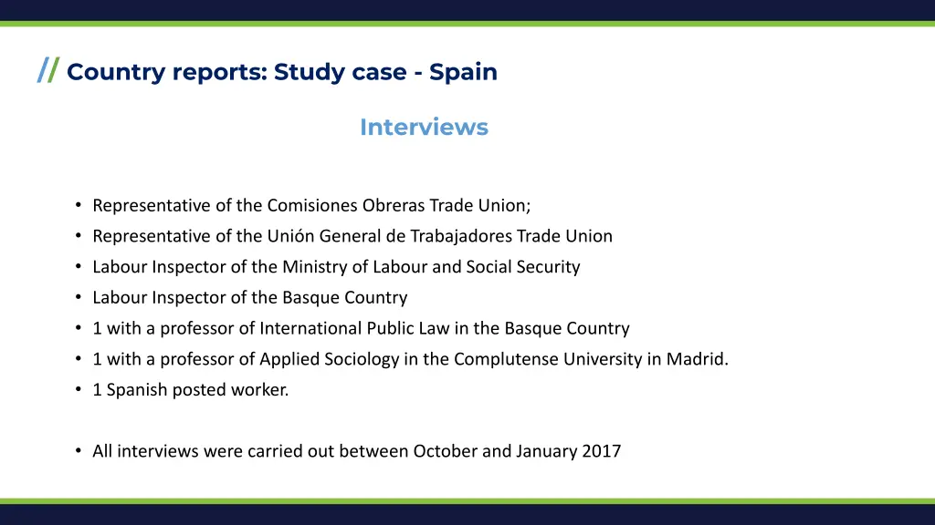 country reports study case spain