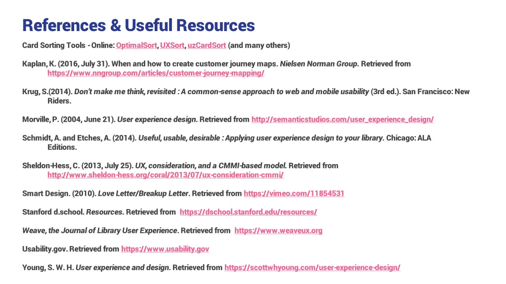 references useful resources