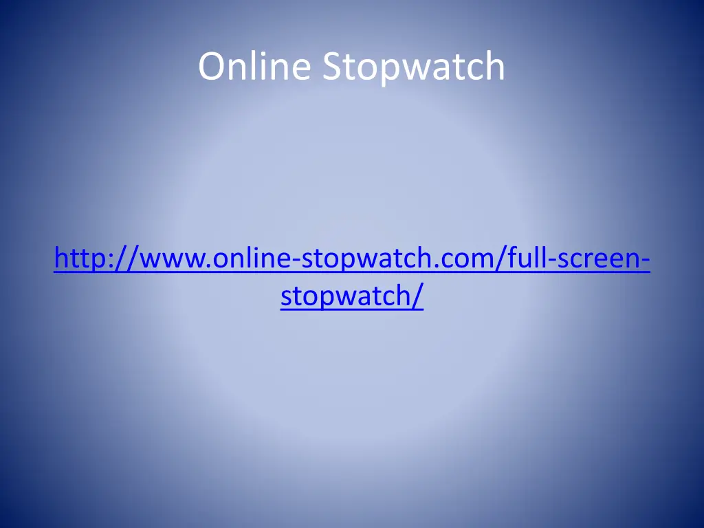 online stopwatch