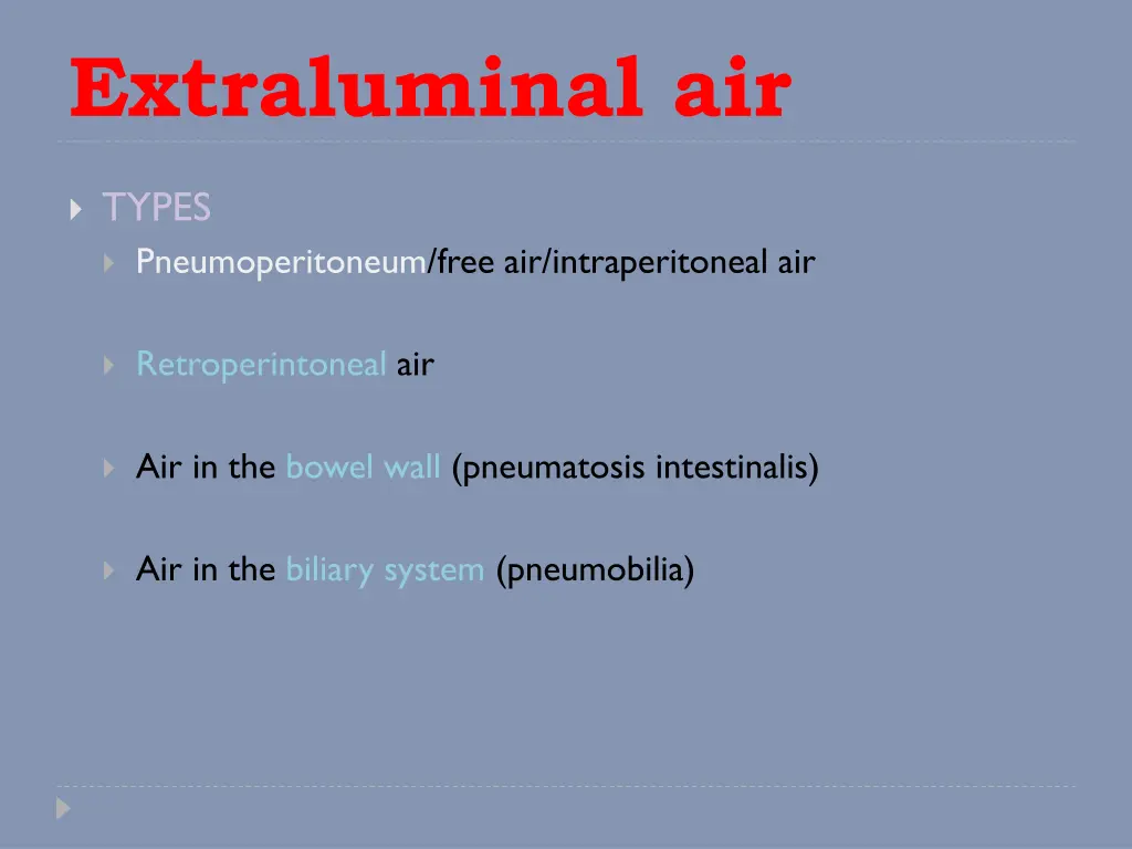 extraluminal air