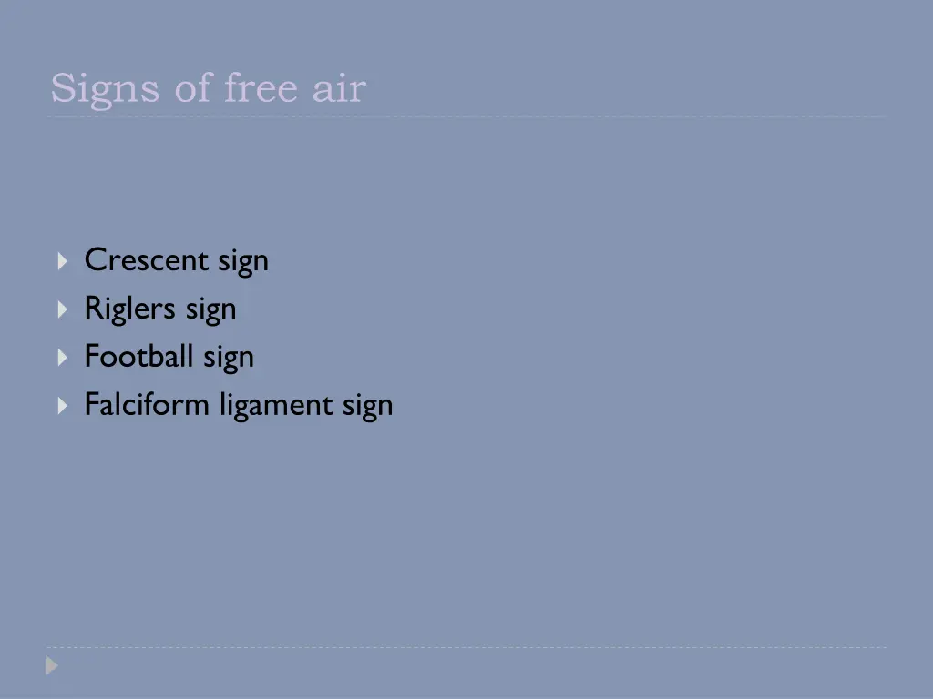 signs of free air